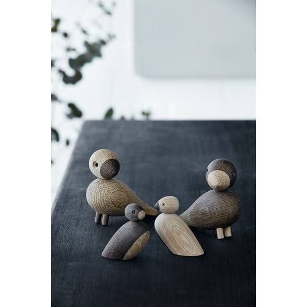 Komplet 2 kipcev iz masivnega hrasta Kay Bojesen Denmark Pair of Sparrows-image-1