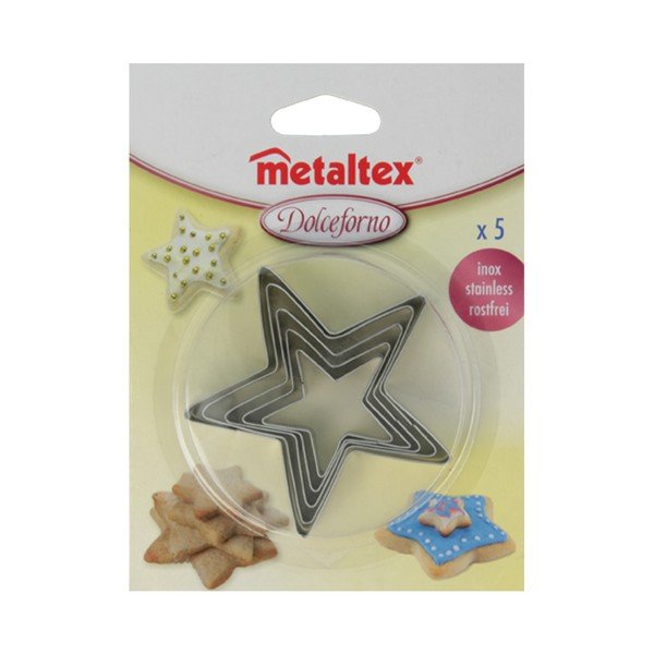 Komplet 5 modelčkov za piškote v obliki zvezde Metaltex Cookie Cutters-image-1