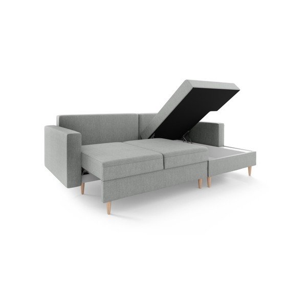 Siva raztegljiva sedežna garnitura s prostorom za shranjevanje Mazzini Sofas Aubrieta, desni kot-image-2