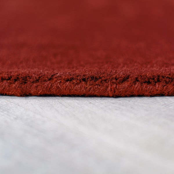 Opečnato oranžna ročno tkana volnena okrogla preproga ø 200 cm Mia Segment – Flair Rugs-image-4