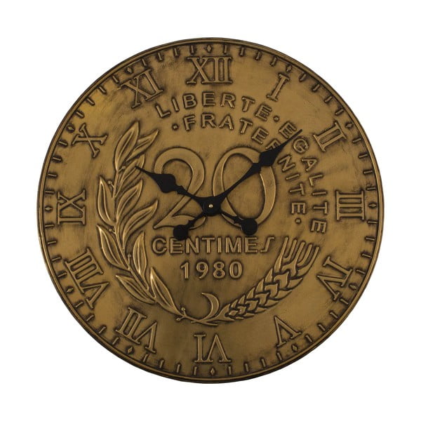 Stenska ura v zlati barvi Antic Line, ø 60 cm
