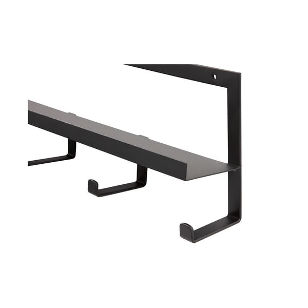 Črn kovinski stenski obešalnik s polico Quinn – WOOOD-image-3