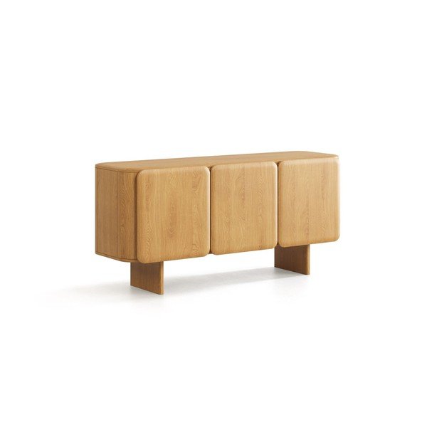 Komoda iz masivnega hrasta v naravni barvi 160x76x45 cm Charlotte – Micadoni 