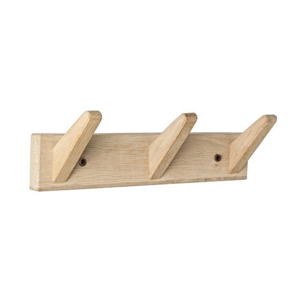 Stenski obešalnik iz masivnega hrasta v svetli naravni barvi 31 cm Daiki – Yes Everyday