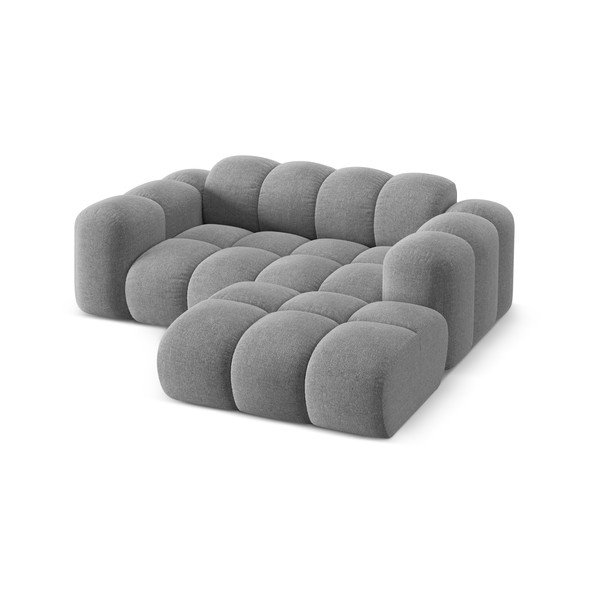 Svetlo siva kotna sedežna garnitura iz šenilje (desni kot/z ležalnikom) Treno – Cosmopolitan Design-image-2