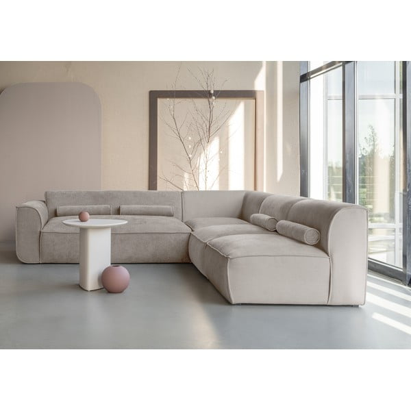 Bež kotna sedežna garnitura (desni kot) Flex Felix – Miuform-image-1