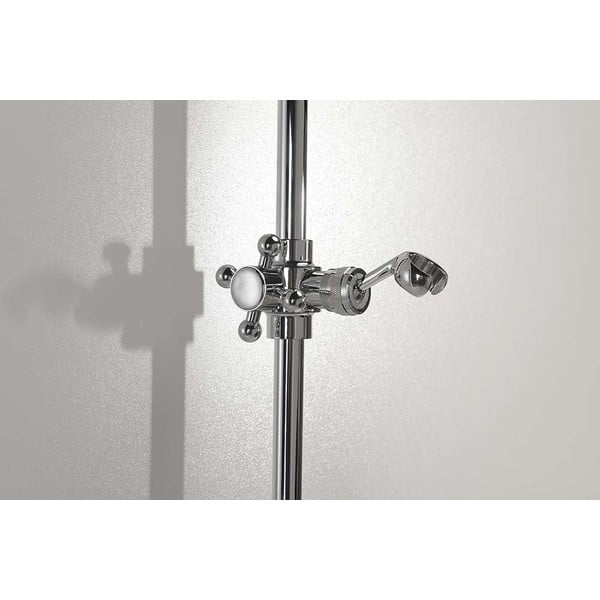 Medeninast stenski drog za tuš v sijajno srebrni barvi z drsnim držalom 67 cm Antea – Sapho-image-2