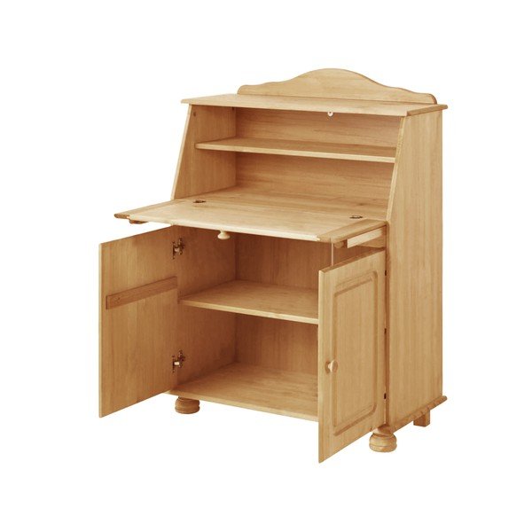 Visoka komoda iz masivnega bora s pisalno mizo v naravni barvi 107x39 cm Mette – Støraa-image-4