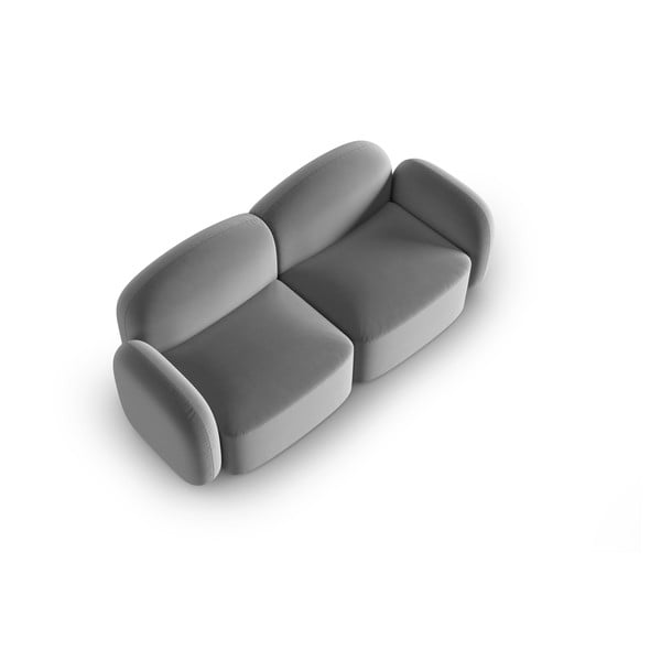 Siva žametna sedežna garnitura 194 cm Blair – Micadoni Home-image-3