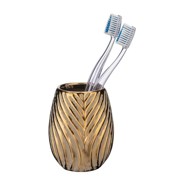 Keramičen lonček za zobne ščetke v zlati barvi Idro – Wenko-image-1