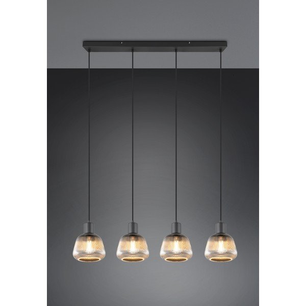 Črna viseča svetilka s steklenim senčilom ø 15 cm Tarifa – Trio-image-1