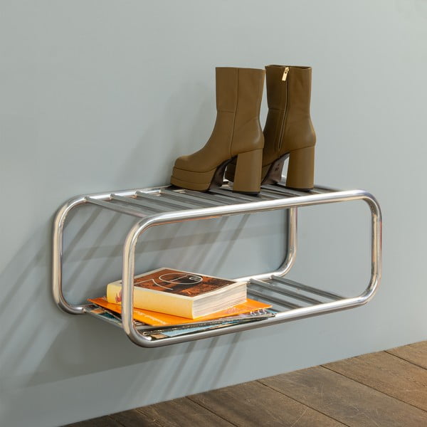 Kovinska stenska omarica za čevlje v srebrni barvi 72x28x35 cm Retro – Spinder Design-image-1