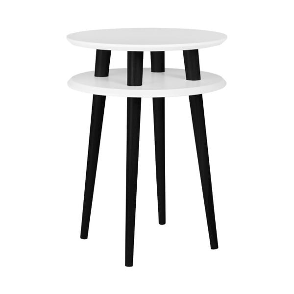 Bela stranska mizica s črnimi nogami Ragaba UFO, Ø 45 cm