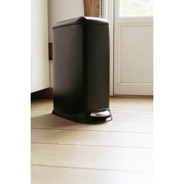 Mat črn jeklen koš za smeti s pedalom 20 l Design – Wenko-image-2