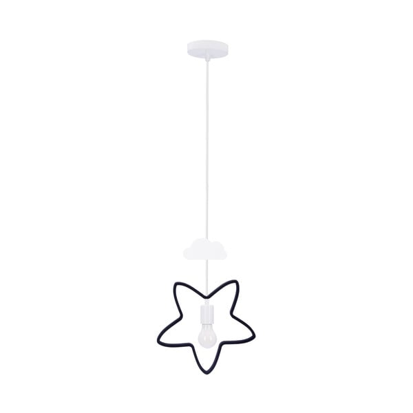 Črna/bela otroška svetilka s kovinskim senčnikom Single – Candellux Lighting
