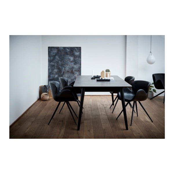 Črn oblazinjen jedilni stol z nasloni za roke Gaia – DAN-FORM Denmark-image-1