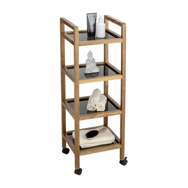 Črna/naravna kopalniška polica iz masivne akacije 35x101,5 cm Fondi – Wenko-image-4