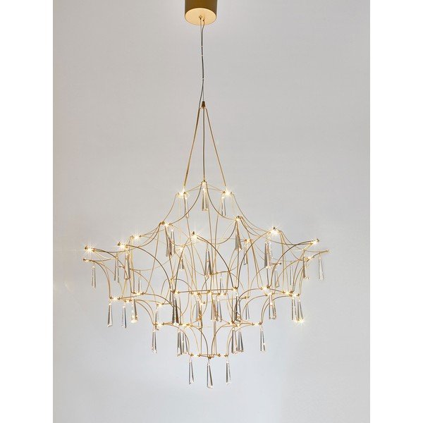 Kovinska LED viseča svetilka v zlati barvi ø 80 cm Goro – Nova Luce-image-3