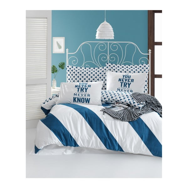 Ranforce bombažna rjuha za zakonsko posteljo Mijolnir Erona Blue, 160 x 220 cm