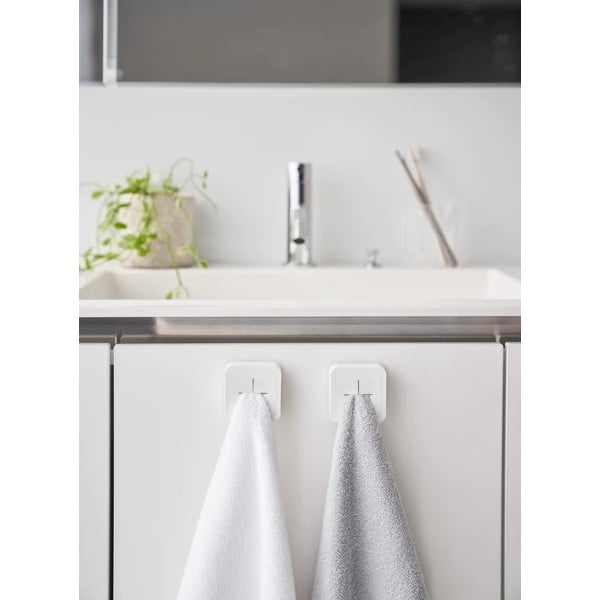 Belo plastično držalo za kuhinjske krpe z namestitvijo brez vrtanja Film Hook – YAMAZAKI-image-1