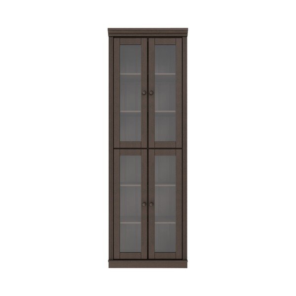 Temno rjava vitrina iz masivnega bora 74x223x37 cm Anita – Støraa