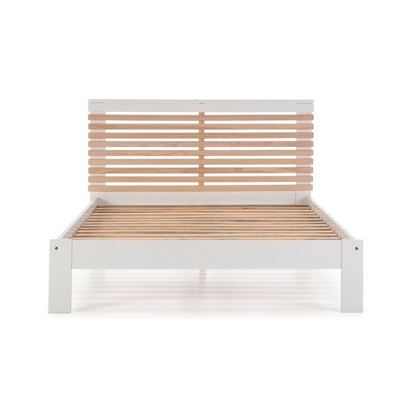 Bela zakonska postelja z letvenim dnom 140x190 cm Vectra - Marckeric-image-2