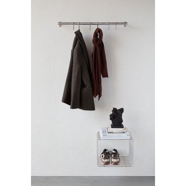 Stenski obešalnik iz nerjavečega jekla v mat srebrni barvi 70 cm Hang-It – Mette Ditmer Denmark-image-1