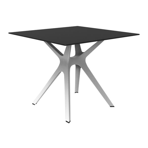 Jedilna miza z belimi nogami in črnim vrhom, primerna za uporabo na prostem Resol Vela, 90 x 90 cm