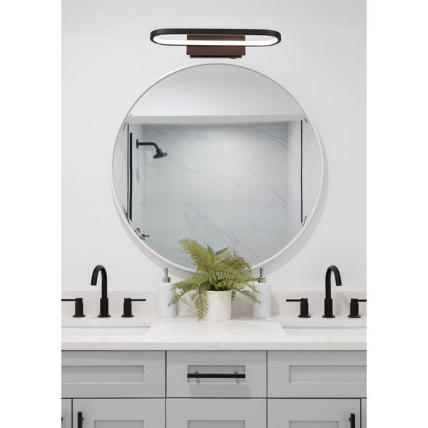 Mat črna stenska svetilka LED (dolžina 40 cm) Gianni - Trio-image-1