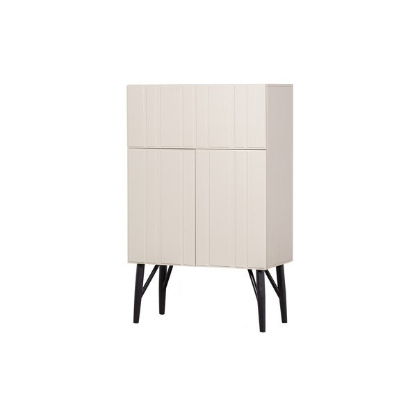 Kremno bela vinska omara iz masivnega bora za 16 steklenic 90x146 cm Miller – WOOOD-image-4