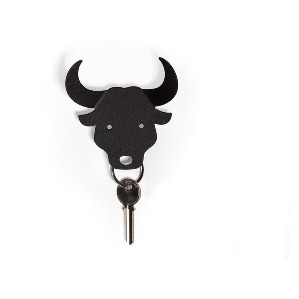 Črno držalo za ključe Qualy Bull-image-1
