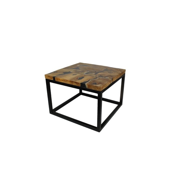 Miza za kavo iz kovine in tikovega lesa, kolekcija HSM, 55 x 40 cm