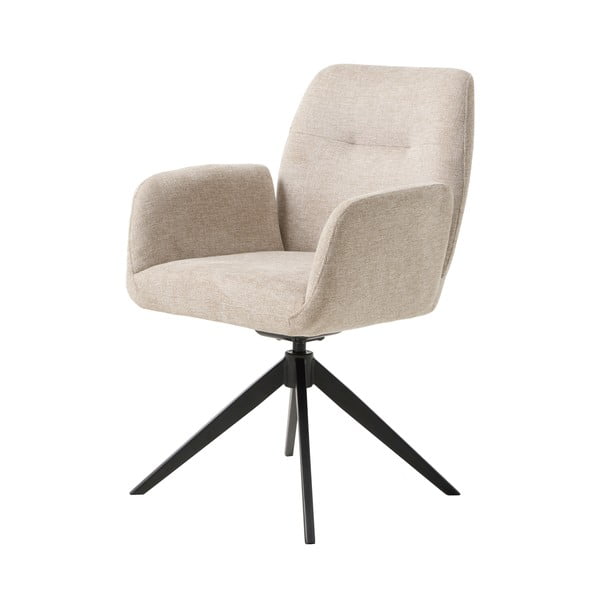 Kremno bel oblazinjen jedilni stol z nasloni za roke Roxana – Unique Furniture-image-2