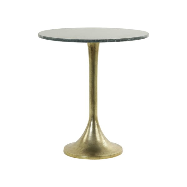 Okrogla stranska mizica z mizno ploščo v marmornem dekorju ø 48 cm Rickerd – Light & Living