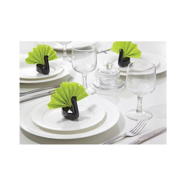 Komplet keramičnih držal za prtičke, Labod za prtičke 6 kosov, črna-image-3