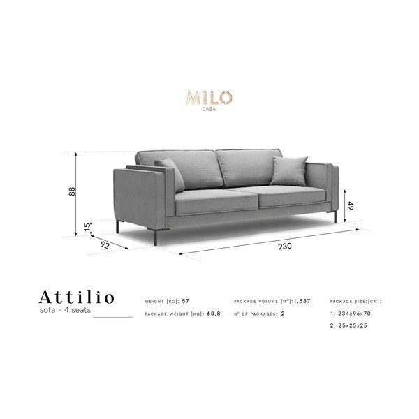 Rumena zofa Milo Casa Attilio, 230 cm-image-4