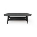 Črna mizica v hrastovem dekorju 60x130 cm Curved – Woodman
