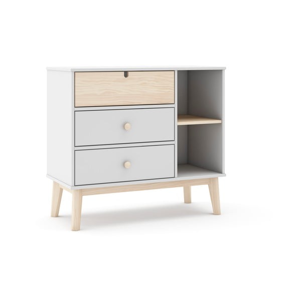 Bela nizka otroška komoda 90x40 cm Estefania – Marckeric-image-3