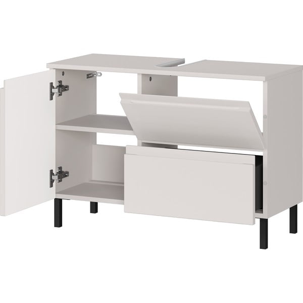 Kremno bela nizka omarica za pod umivalnik 80x56 cm Salinas – Germania-image-3