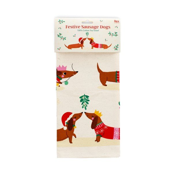 Bombažna kuhinjska krpa 70x50 cm Festive Sausage Dog – Rex London-image-4