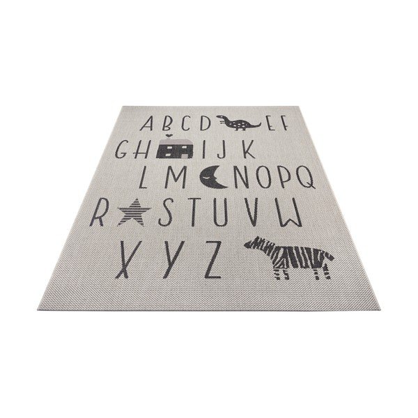 Črno-siva otroška preproga Ragami Letters, 120 x 170 cm-image-2