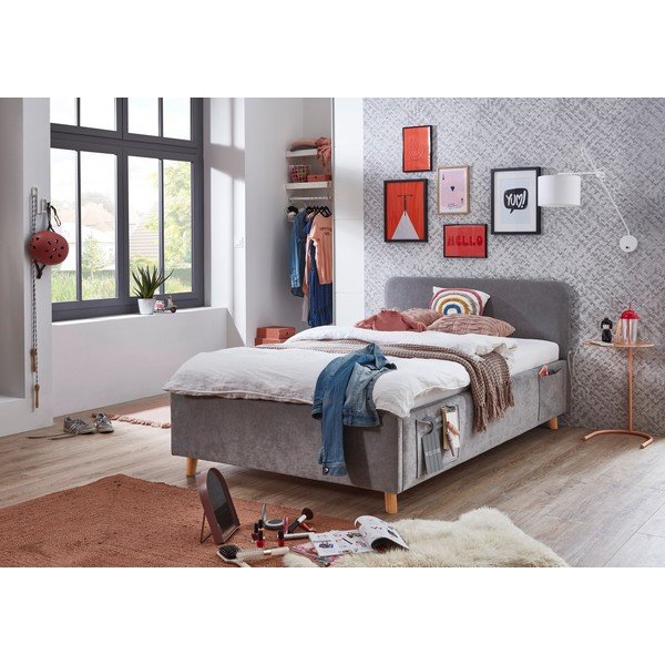 Siva otroška postelja brez letvenega dna 120x200 cm Cosy – Meise Möbel-image-1