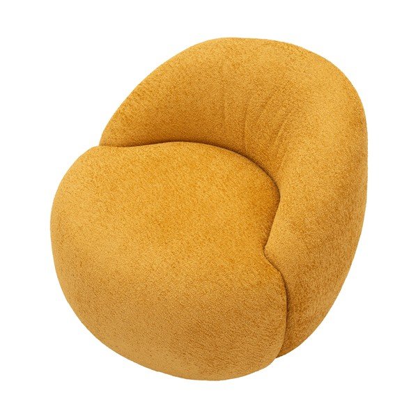 Gorčično rumen fotelj iz tkanine bouclé Ginerva – Mauro Ferretti-image-3