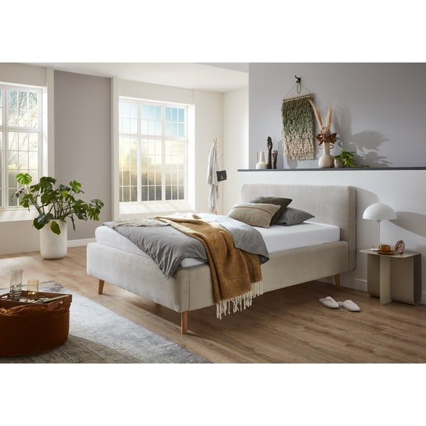 Bež oblazinjena postelja brez letvenega dna 120x200 cm Mattis – Meise Möbel-image-1