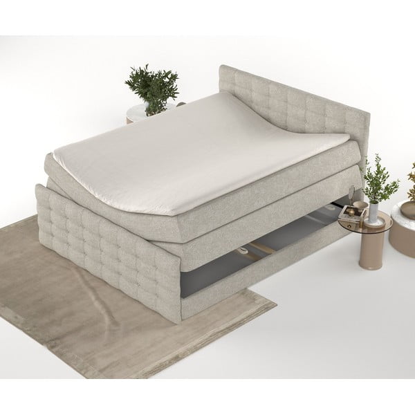 Bež boxspring postelja s prostorom za shranjevanje 200x200 cm Blend – Maison de Rêve-image-4