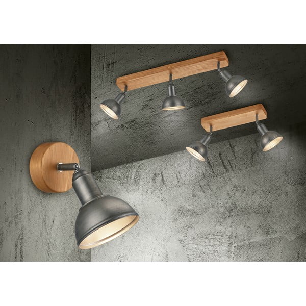 Točkovno svetilo v temnosivi in naravni barvi 11x58 cm Delhi – Trio-image-1