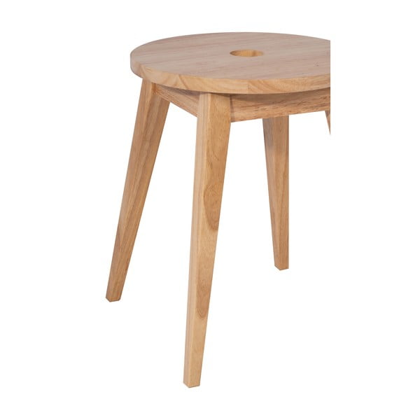 Stolček iz masivnega kavčukovca v svetli naravni barvi Club – Bonami Essentials-image-3