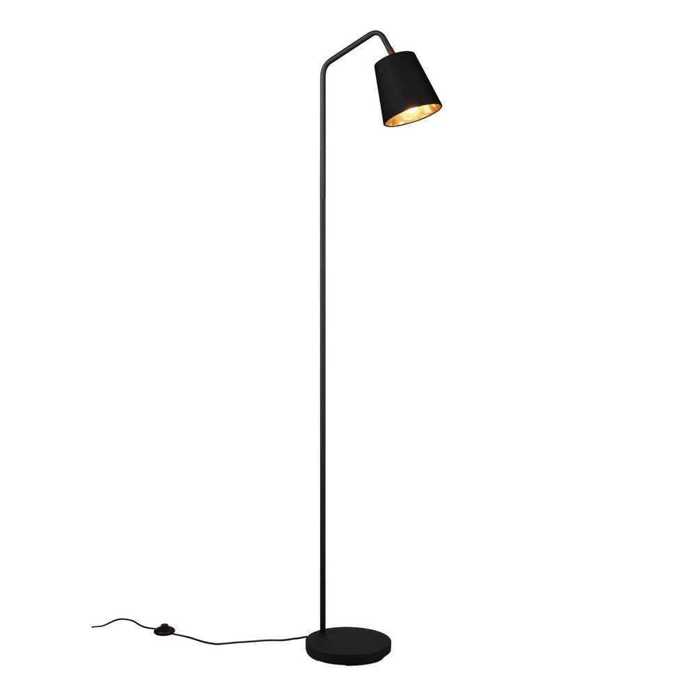 Črna stoječa svetilka s tekstilnim senčnikom (višina 148 cm) Buddy