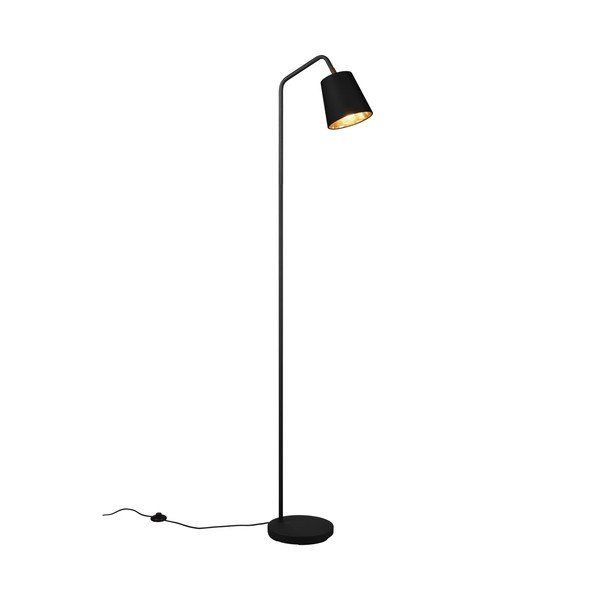 Črna stoječa svetilka s tekstilnim senčnikom (višina 148 cm) Buddy – Reality
