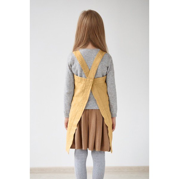 Rumen otroški lanen predpasnikLinen Tales Pinafore, 72 x 45 cm-image-1